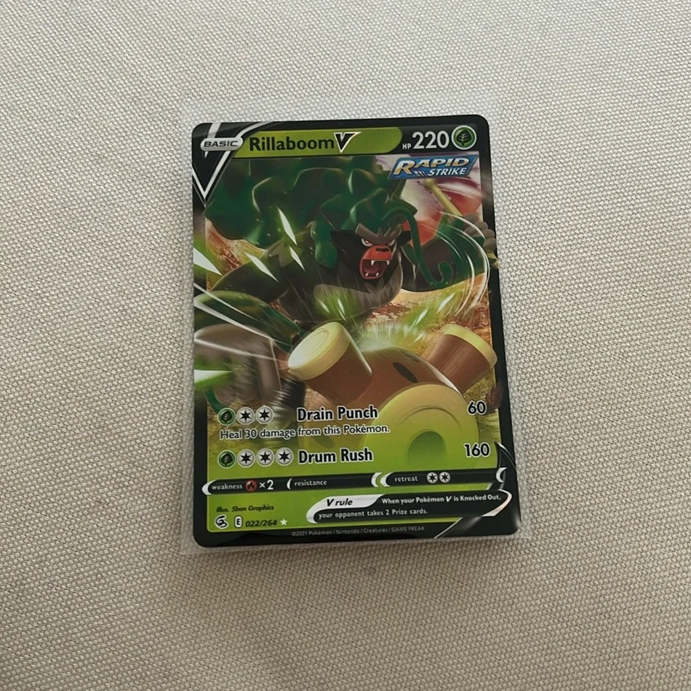Rillaboom V 022/264 SWSH08: Fusion Strike NM Pokemon Card TCG